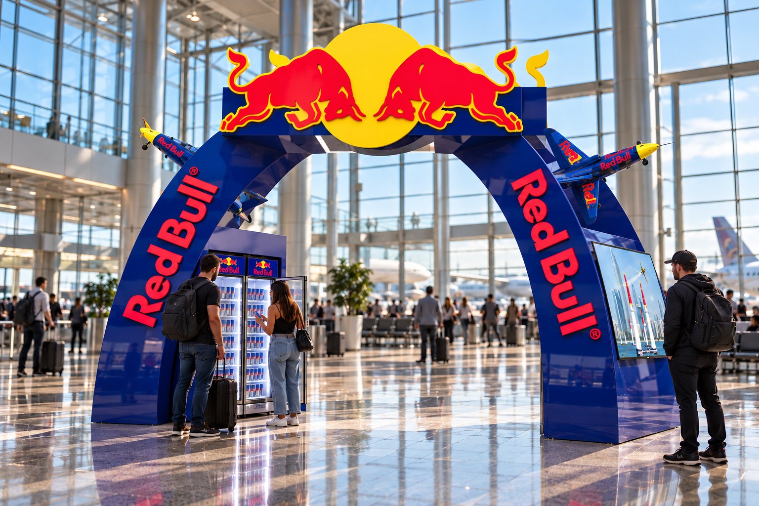 Red Bull: POS-арка со встроенными холодильниками