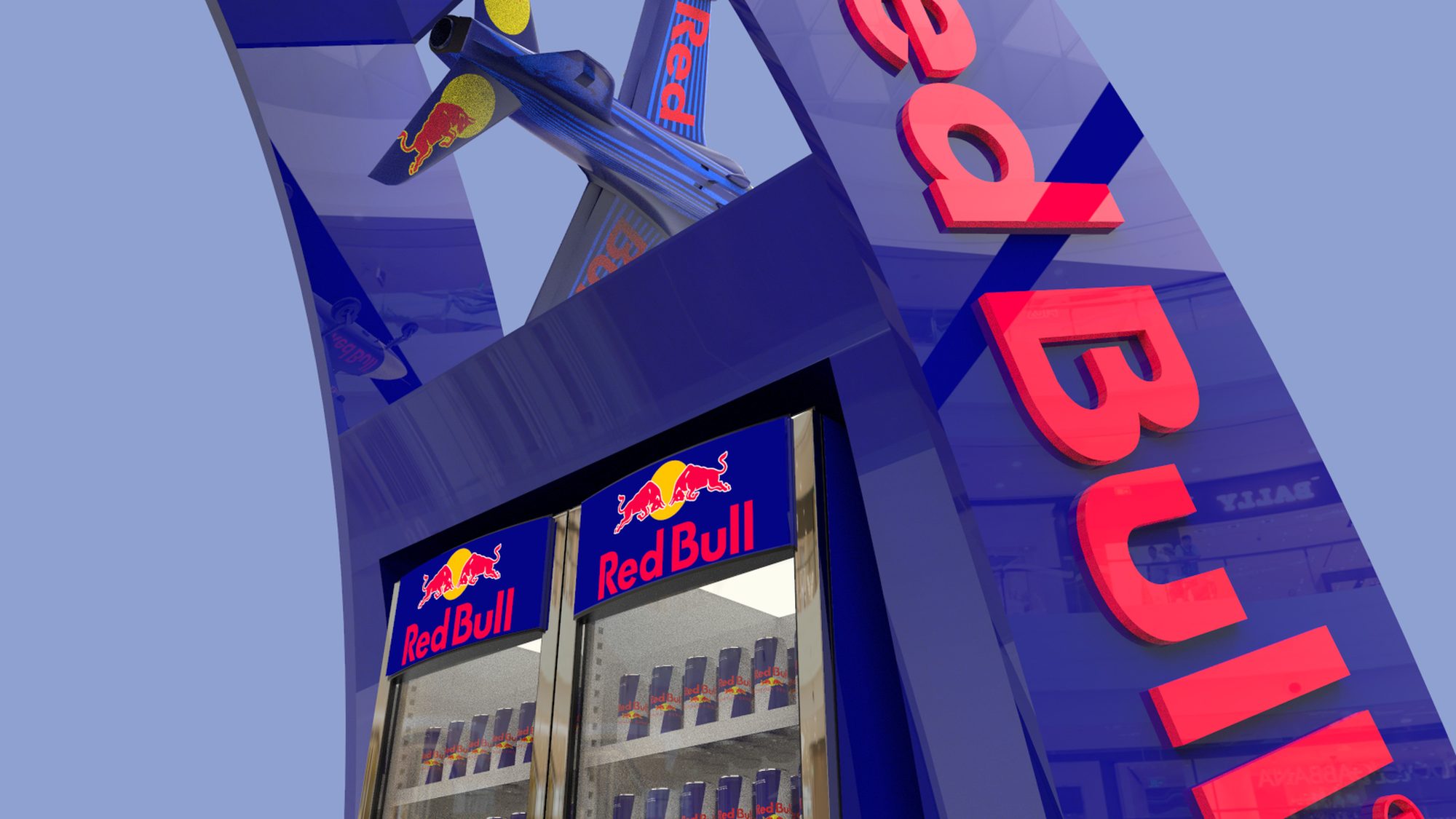 Red Bull: POS-арка со встроенными холодильниками