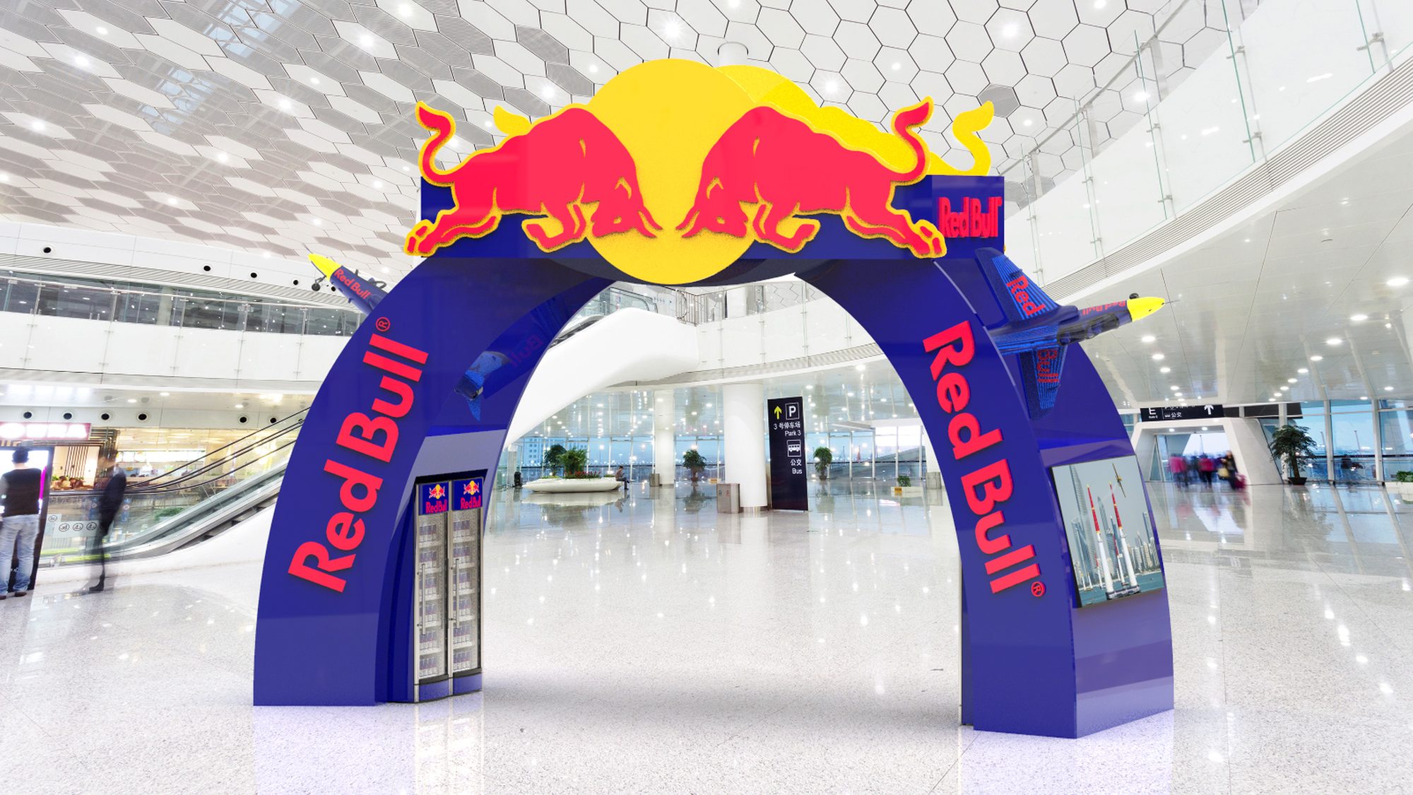 Red Bull: POS-арка со встроенными холодильниками