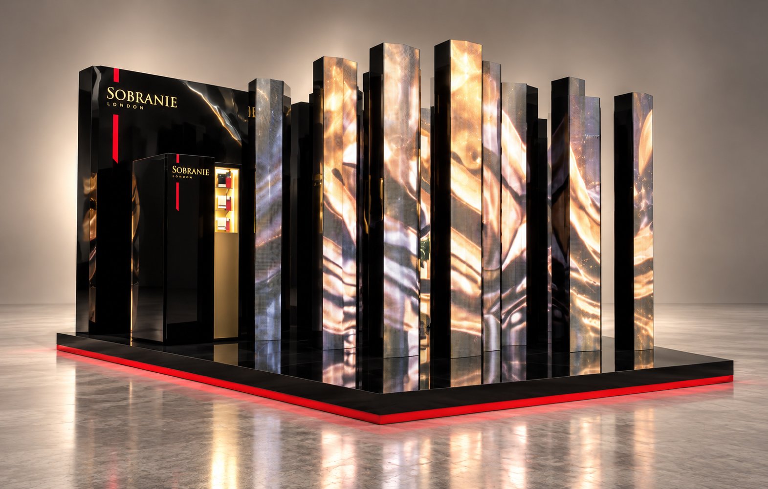 Sobranie: LED stand in a mall atrium