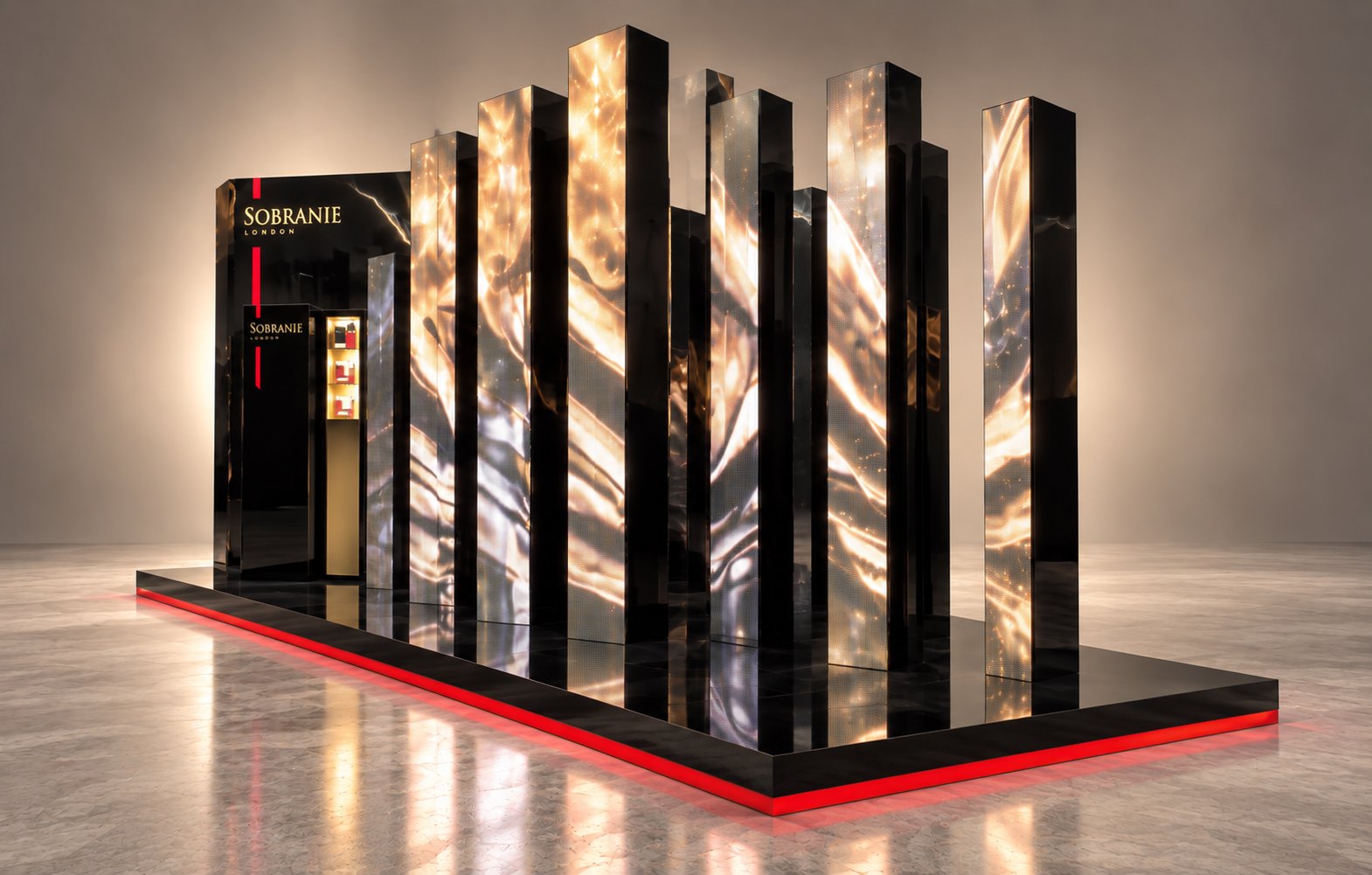 Sobranie: LED stand in a mall atrium