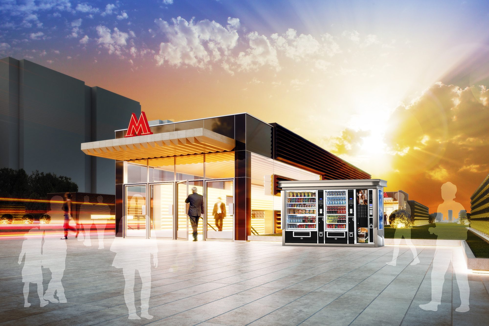 Street vending: Pavilion by the metro